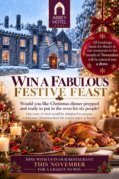 Win a Festive Christmas Day Feast for 6 People from Abbey Hotel Roscommon